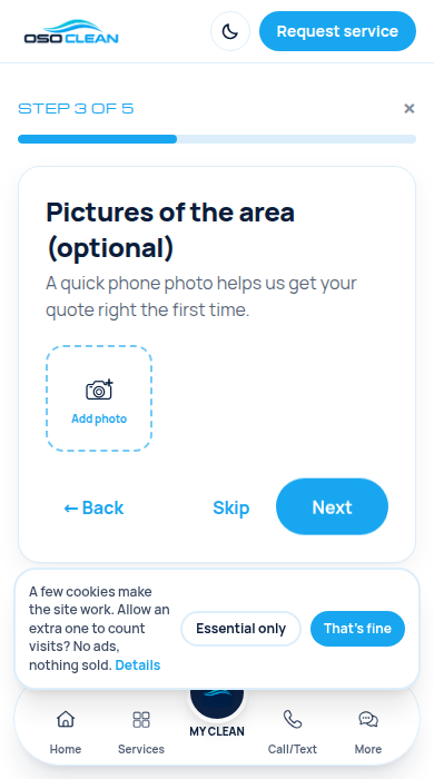 Screenshot: Add photos if you like